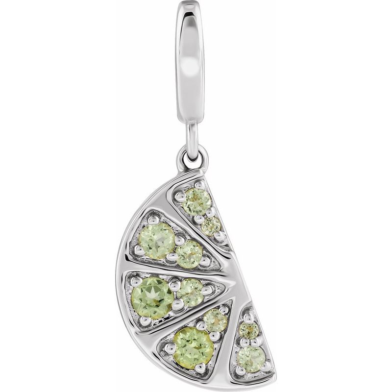 Accented Lime Wedge Charm/Pendant