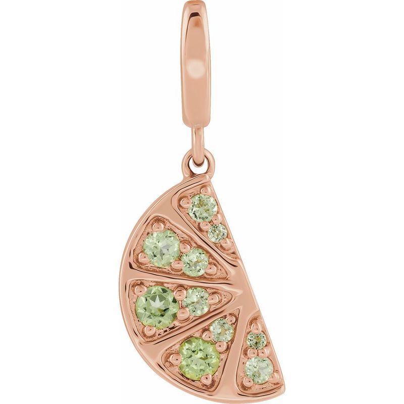 Accented Lime Wedge Charm/Pendant