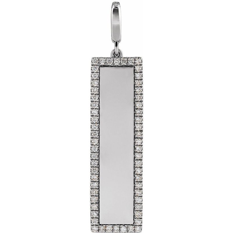 Engravable Accented Bar Charm/Pendant
