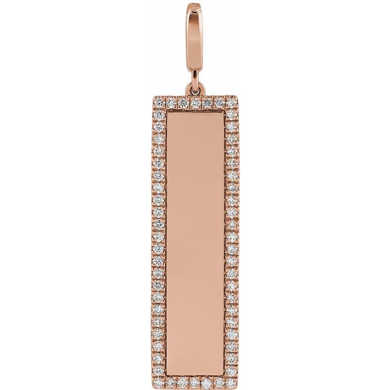 Engravable Accented Bar Charm/Pendant
