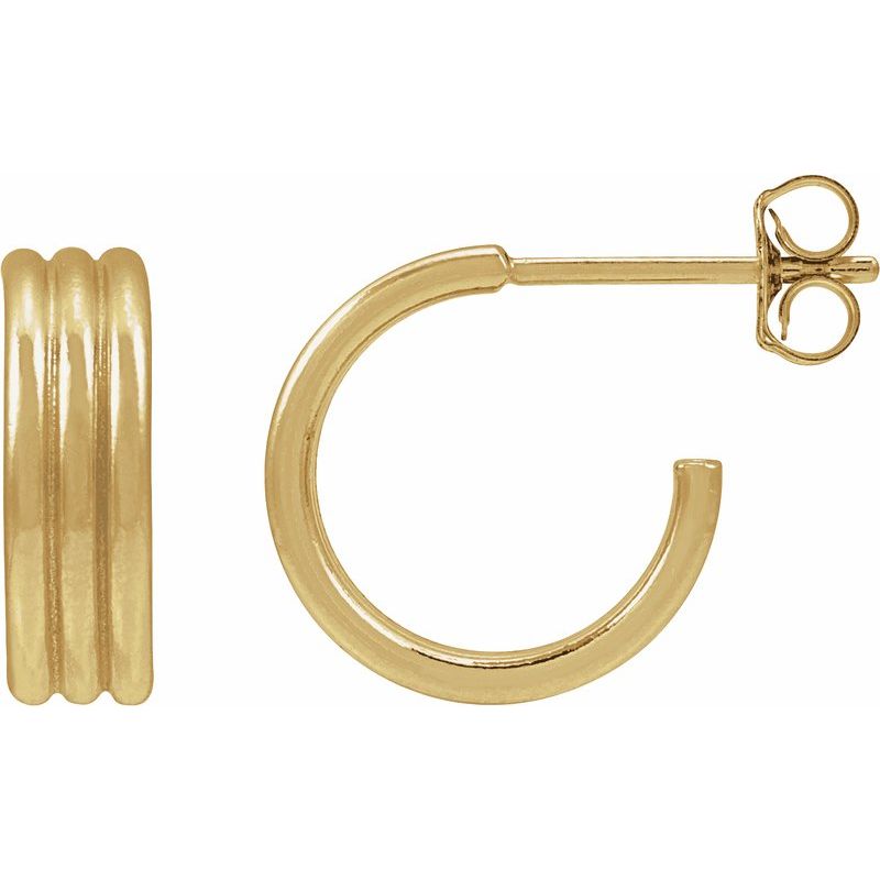 Grooved Hoop Earrings