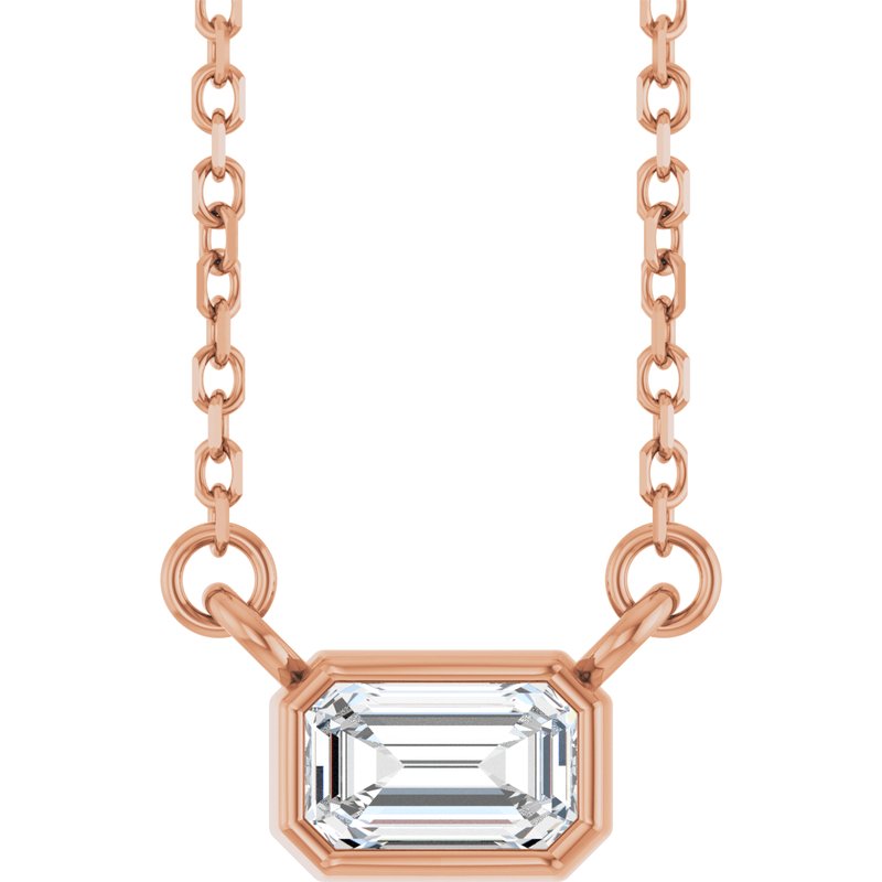 Bezel-Set Solitaire Necklace — 18″