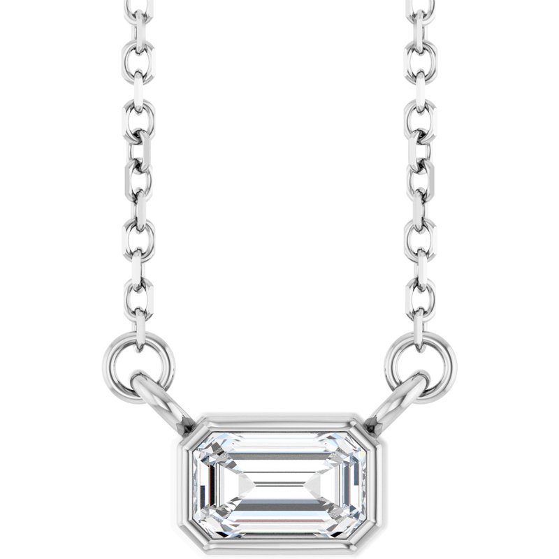 Bezel-Set Solitaire Necklace — 18″