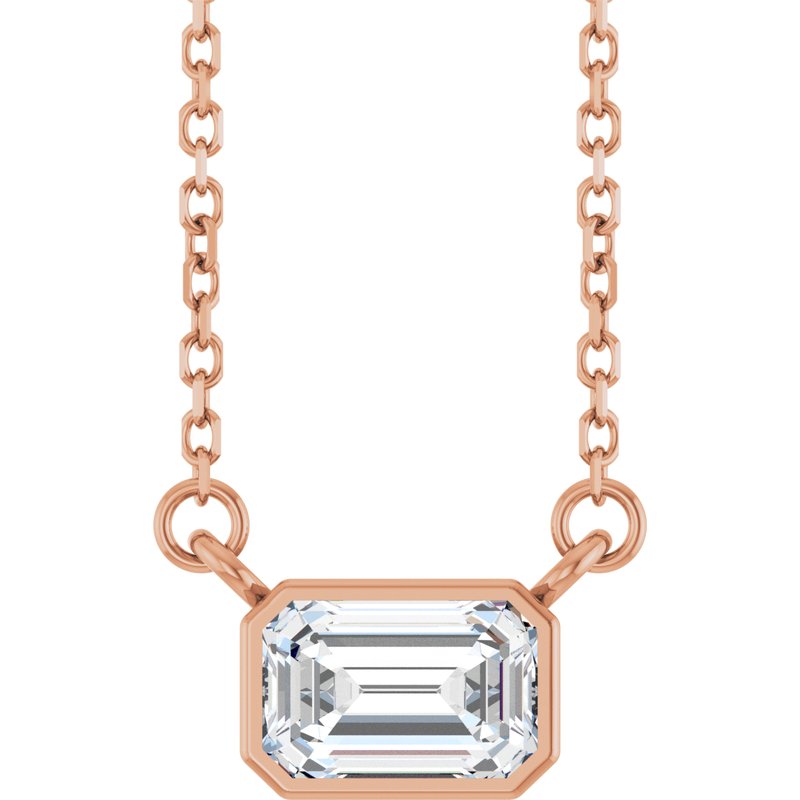 Bezel-Set Solitaire Necklace — 18″