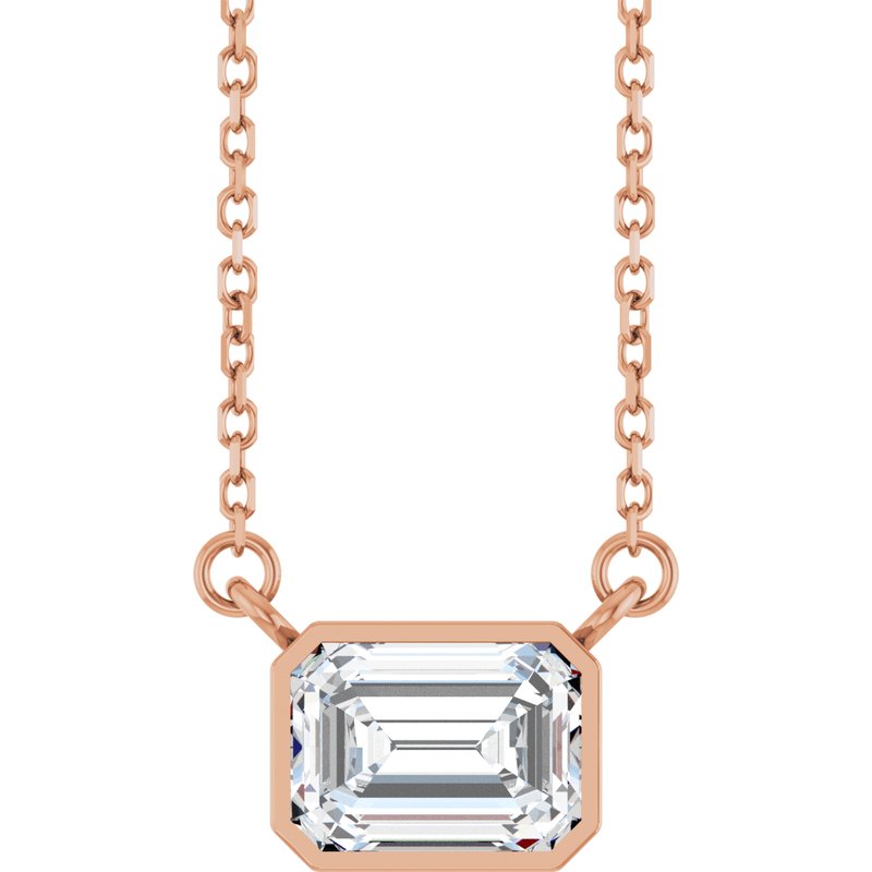 Bezel-Set Solitaire Necklace — 18″