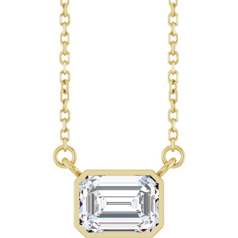 Bezel-Set Solitaire Necklace — 18″