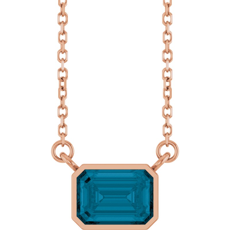 Bezel-Set Solitaire Necklace — 18″