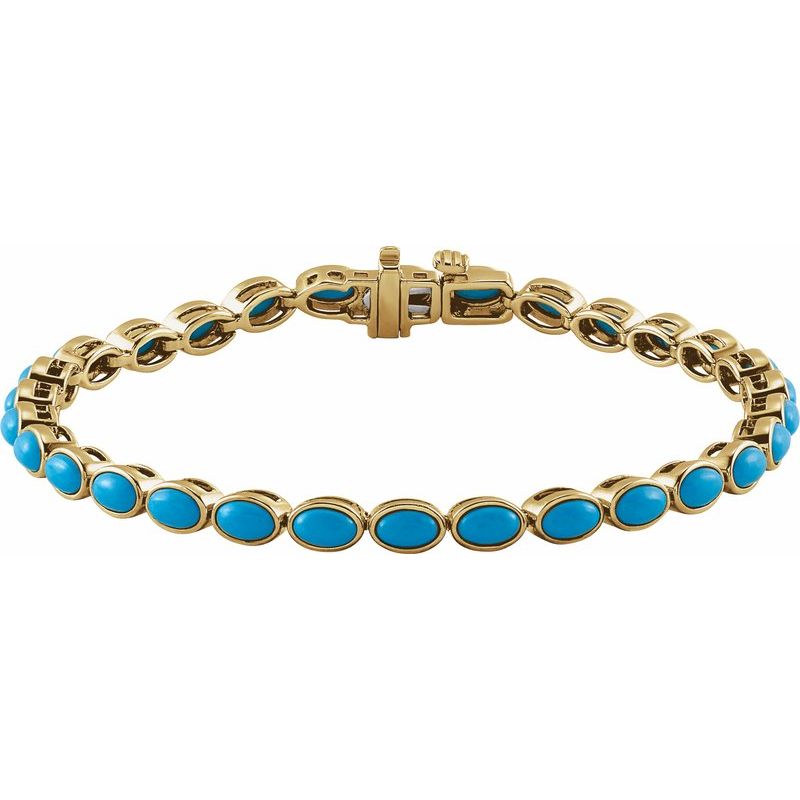 Natural Turquoise Line 7" Bracelet