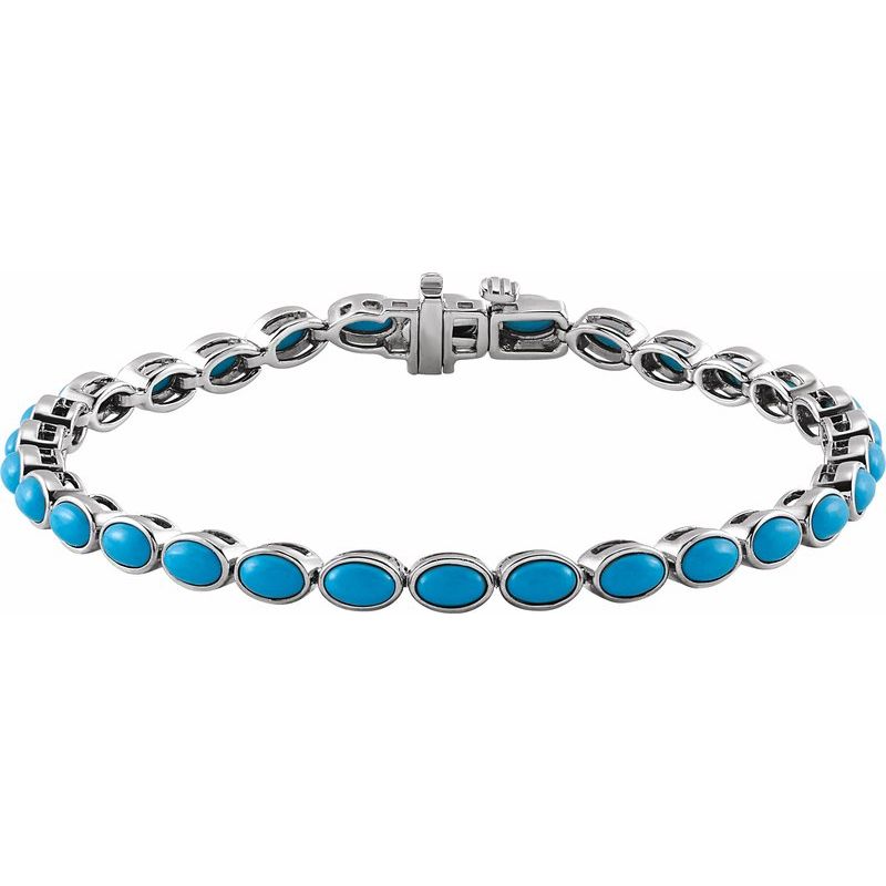 Natural Turquoise Line 7″ Bracelet