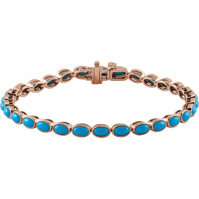 Natural Turquoise Line 7″ Bracelet