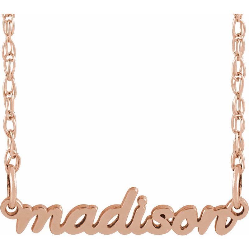 Tiny Script Nameplate Necklace