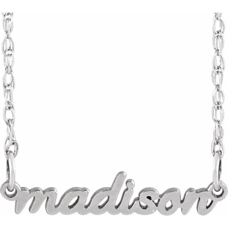 Tiny Script Nameplate Necklace