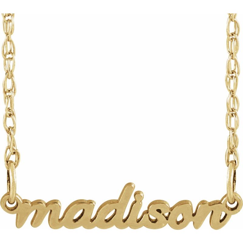 Tiny Script Nameplate Necklace