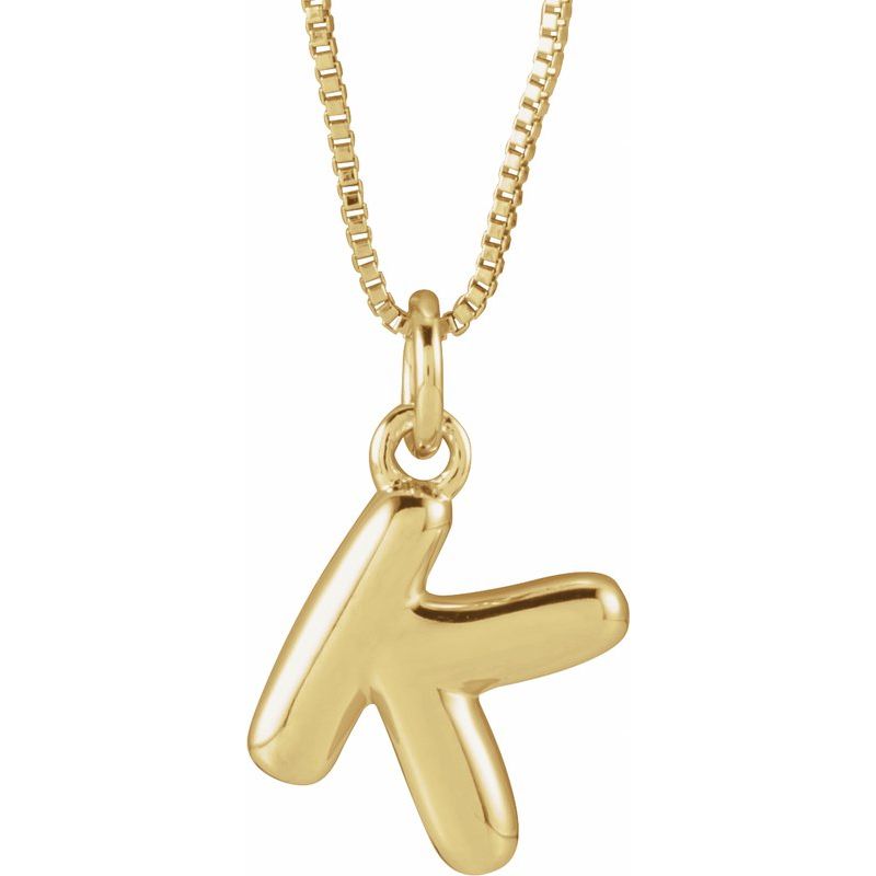 Bubble Initial Necklace or Pendant
