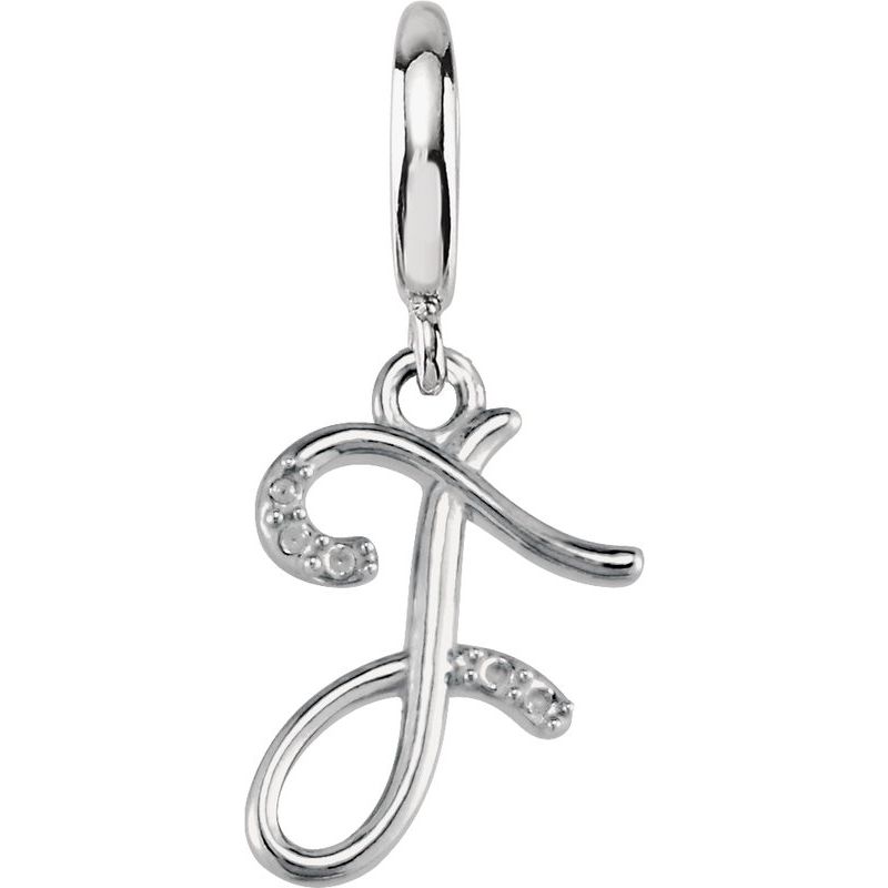 Accented Initial Charm/Pendant — Script .03 ctw Natural Diamond