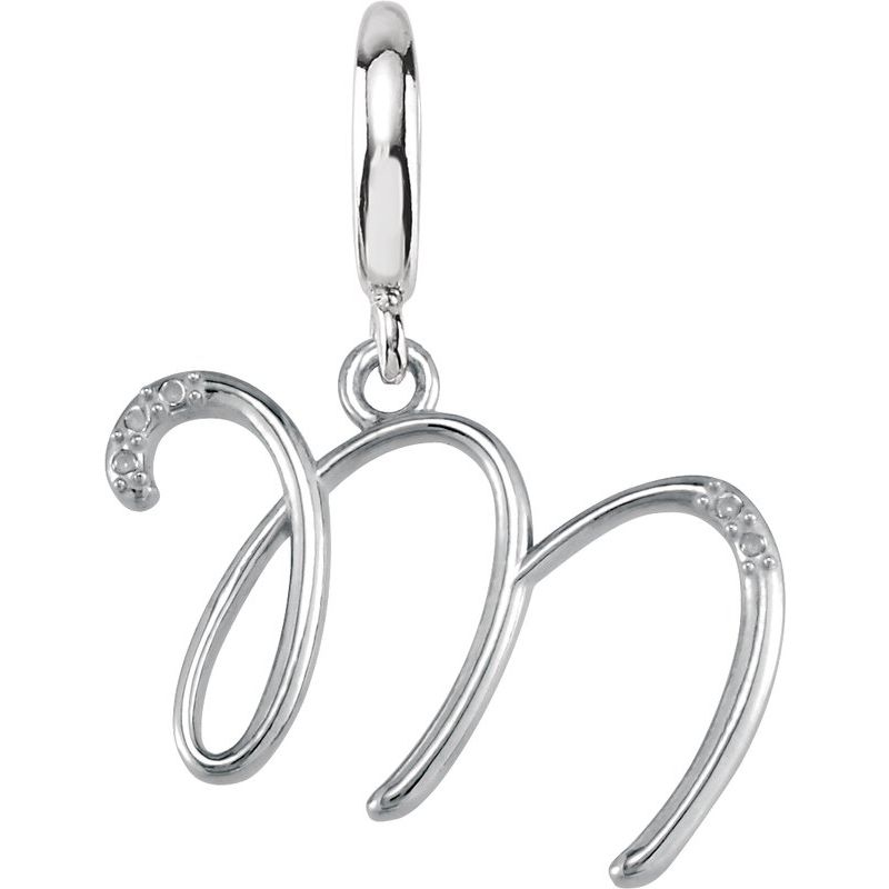 Accented Initial Charm/Pendant — Script .03 ctw Natural Diamond