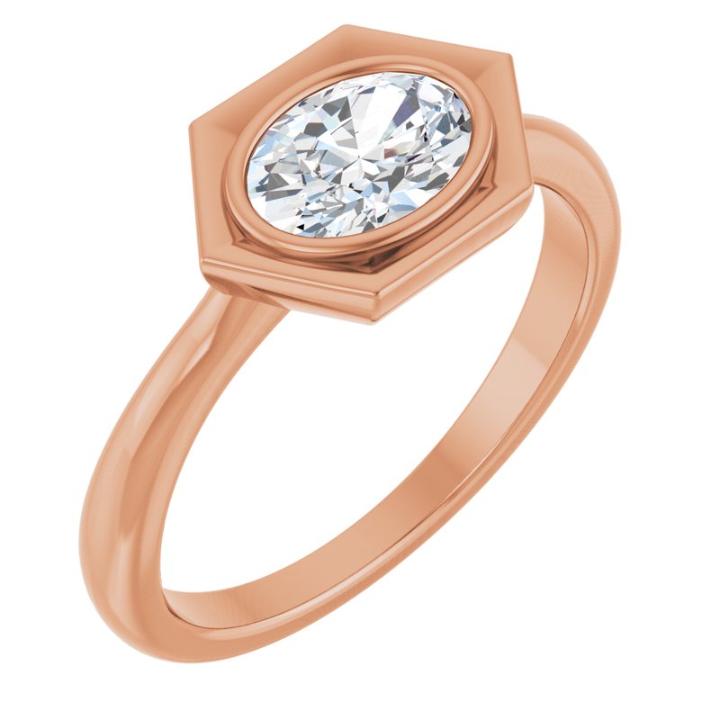 Bezel-Set Geometric Solitaire Ring