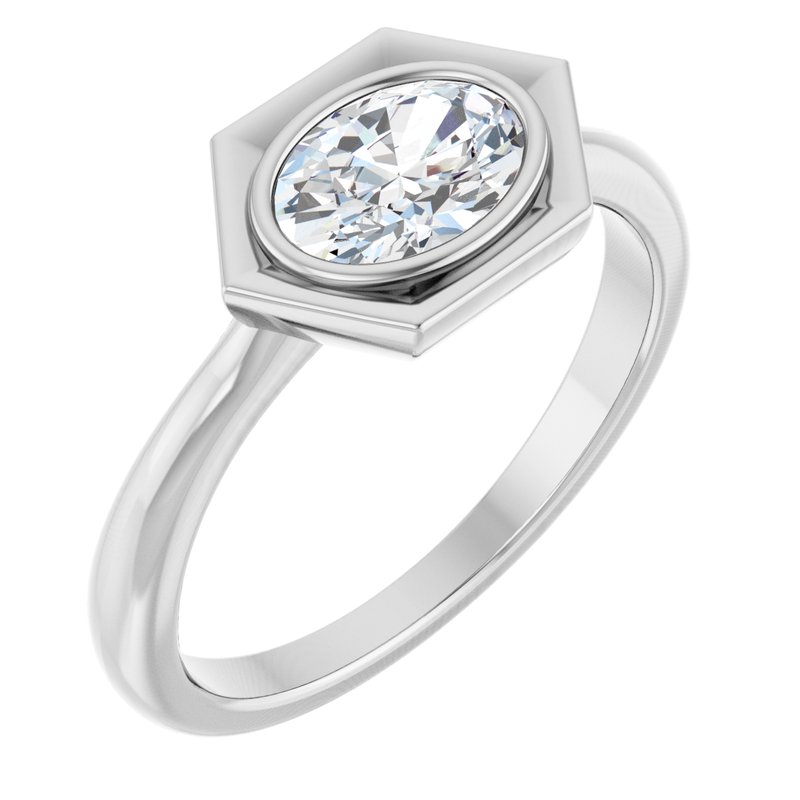 Bezel-Set Geometric Solitaire Ring