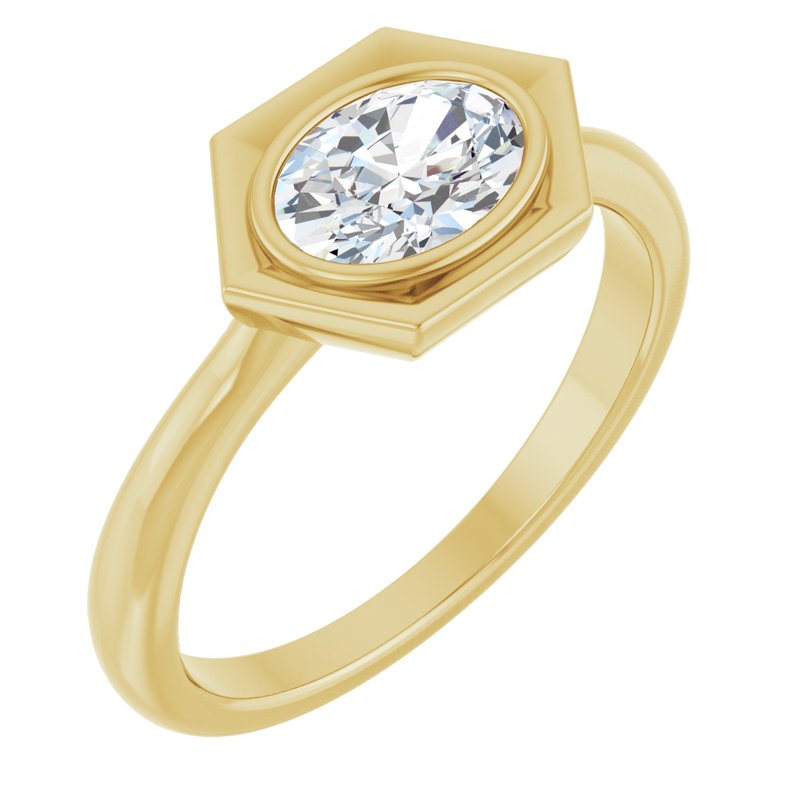 Bezel-Set Geometric Solitaire Ring