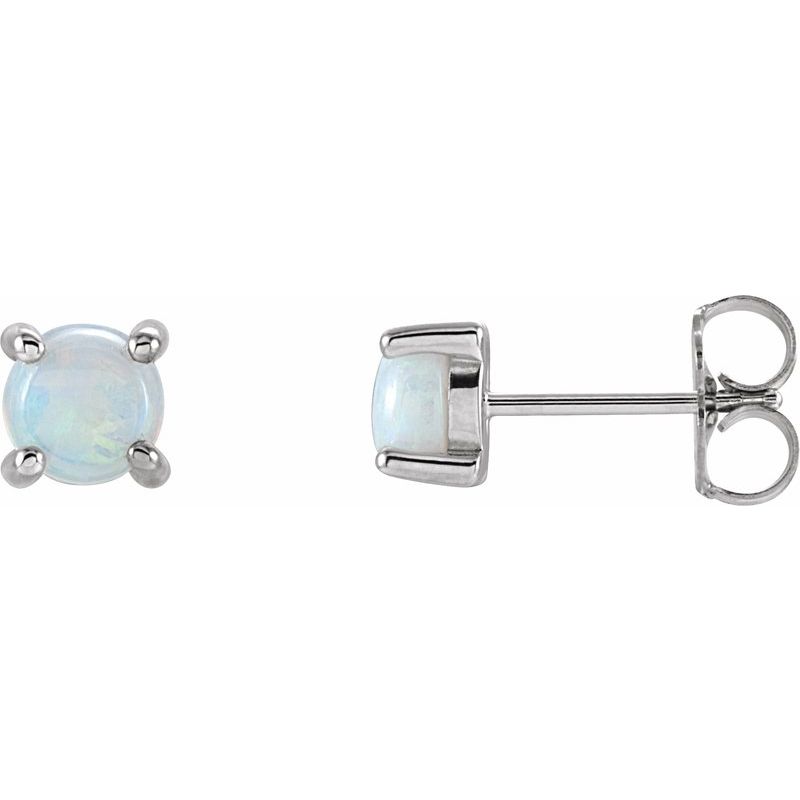4-Prong Cabochon Earrings
