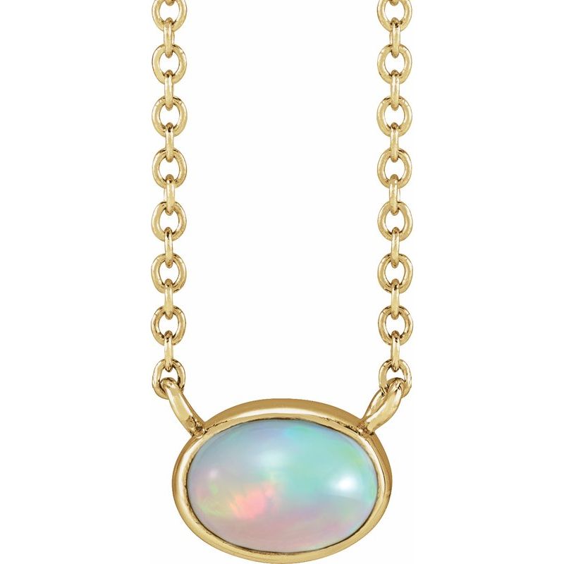 Bezel-Set Cabochon Necklace