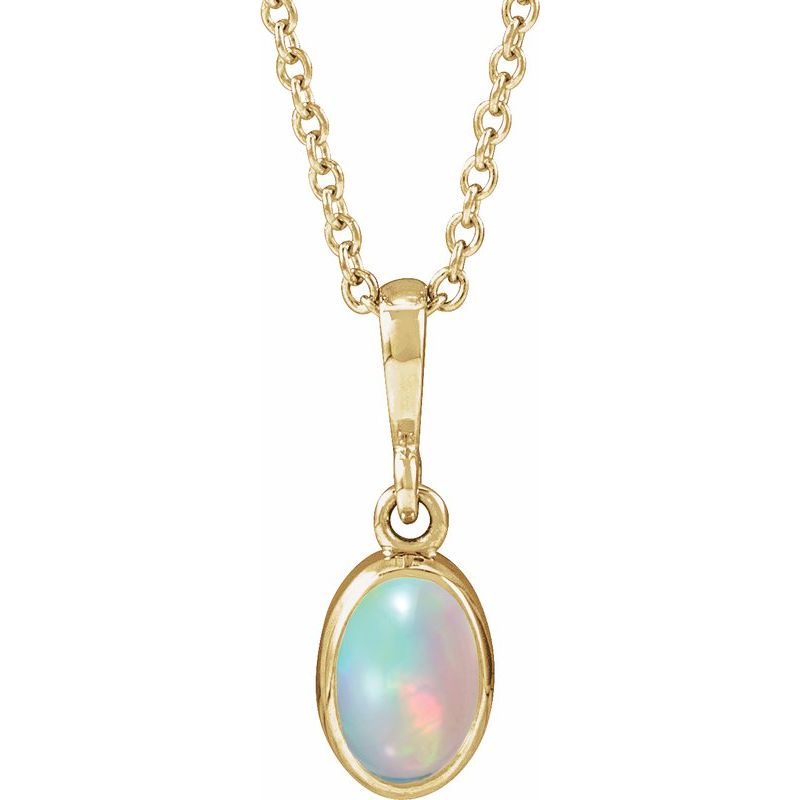 Bezel-Set Cabochon Necklace or Pendant