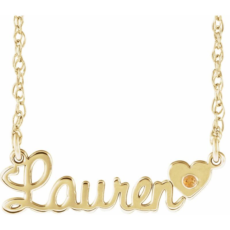 Accented Script Nameplate Necklace
