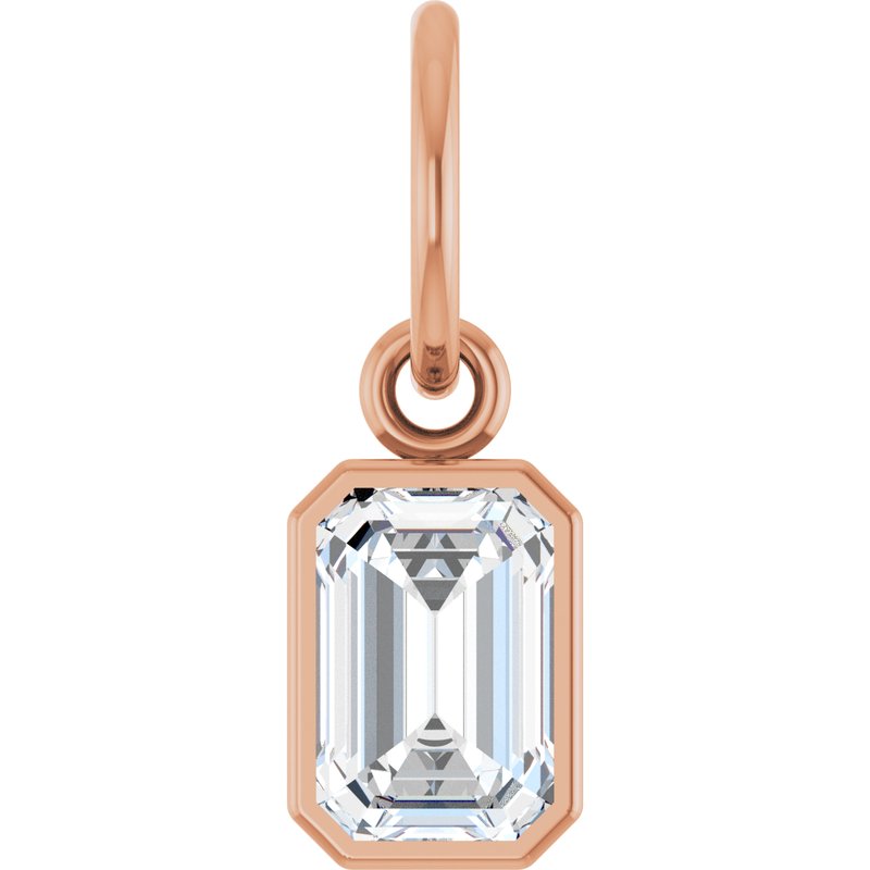 Emerald Bezel-Set Solitaire Charm/Pendant
