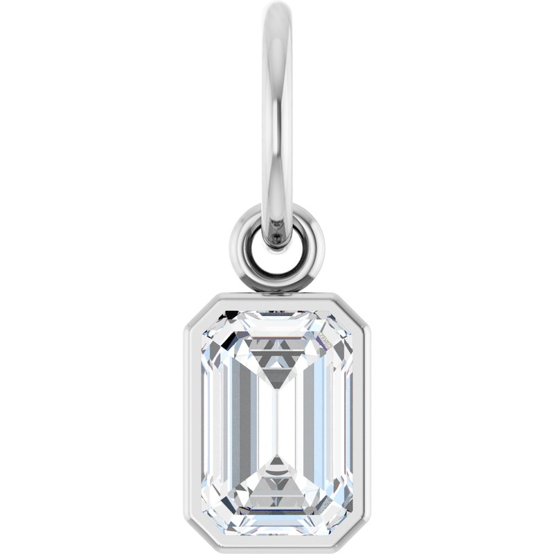 Emerald Bezel-Set Solitaire Charm/Pendant