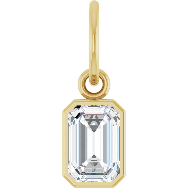 Emerald Bezel-Set Solitaire Charm/Pendant