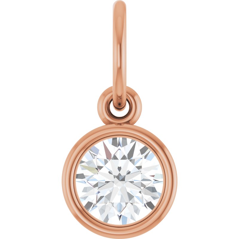 Bezel-Set Solitaire Charm/Pendant — Diamond