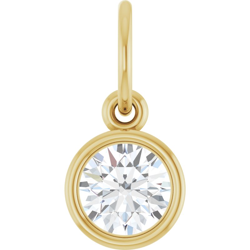 Bezel-Set Solitaire Charm/Pendant — Diamond