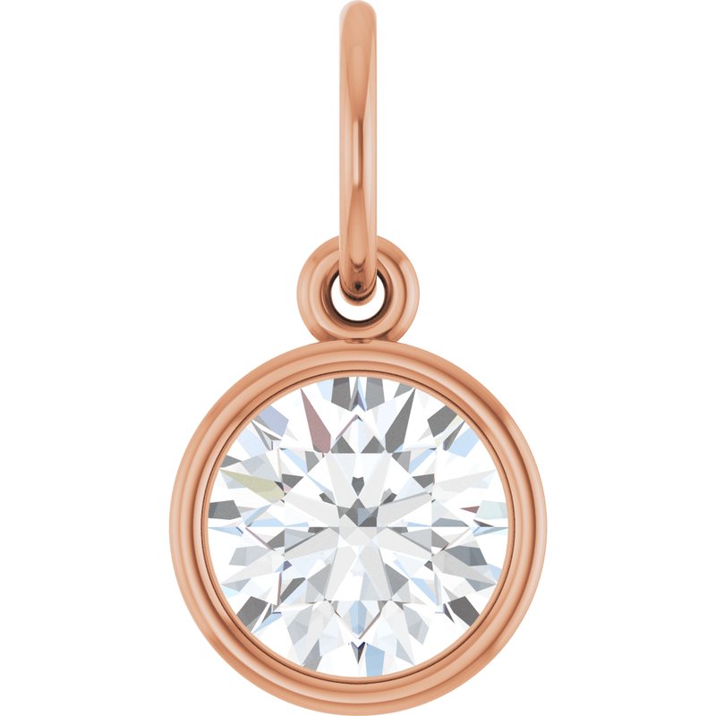Bezel-Set Solitaire Charm/Pendant — Diamond