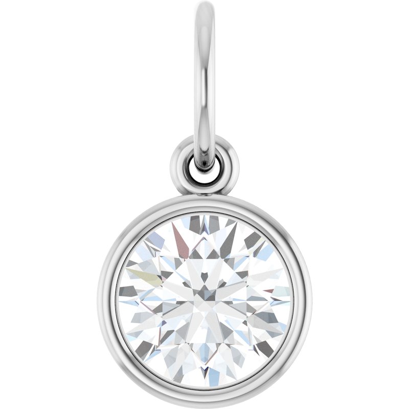 Bezel-Set Solitaire Charm/Pendant — Diamond