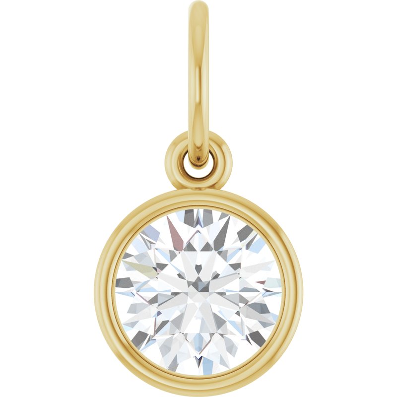 Bezel-Set Solitaire Charm/Pendant — Diamond