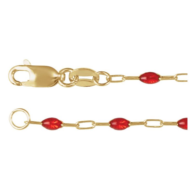 1.6 mm Enamel Bead Paperclip-Style Chain