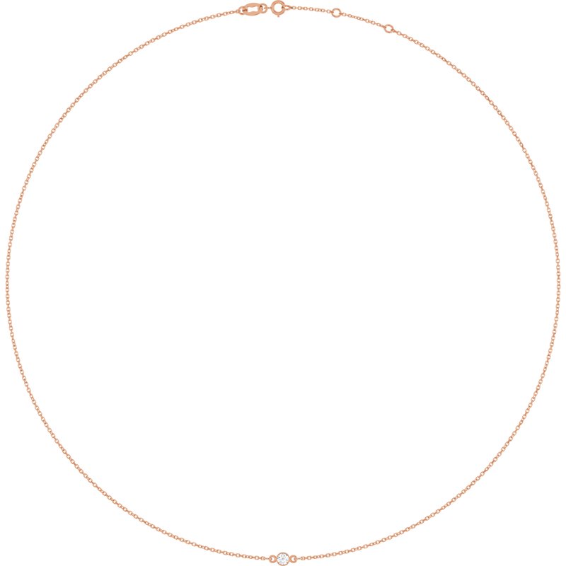 Bezel-Set Station Necklace — 16-18″