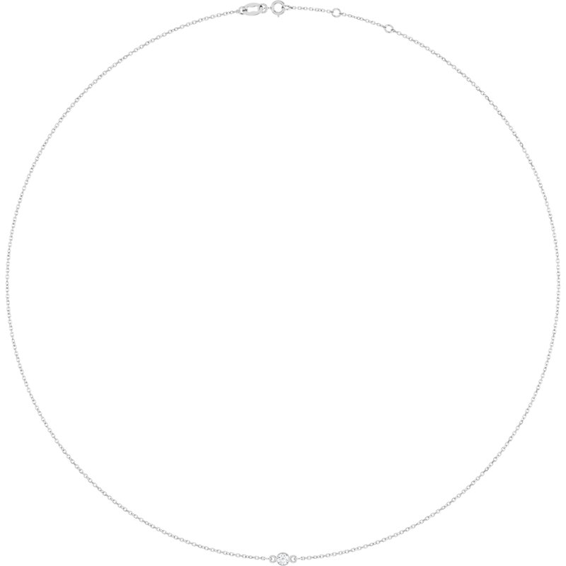 Bezel-Set Station Necklace — 16-18″