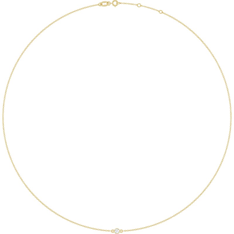Bezel-Set Station Necklace — 16-18″