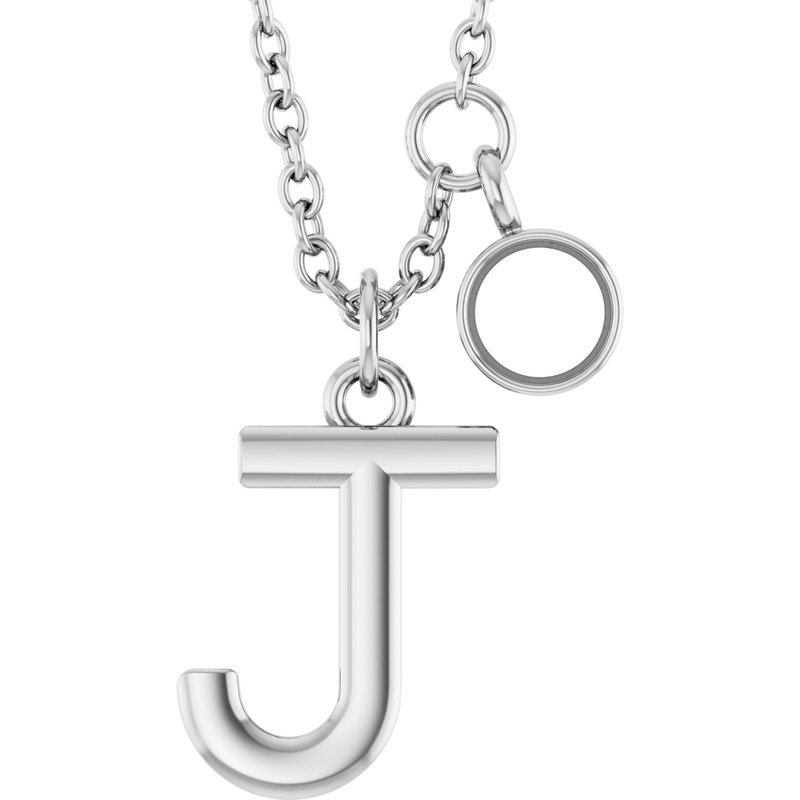 Accented Initial Necklace — 1/10 ct Diamond 16-18″