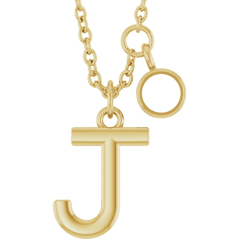 Accented Initial Necklace — 1/10 ct Diamond 16-18″