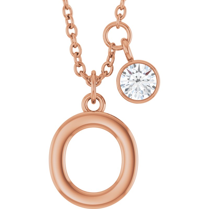Accented Initial Necklace — 1/10 ct Diamond 16-18″