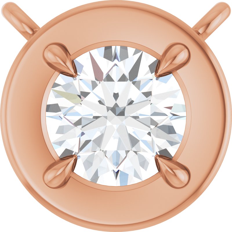 Claw-Prong Solitaire Bezel-Style Necklace or Center