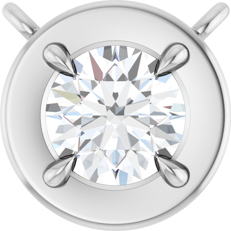 Claw-Prong Solitaire Bezel-Style Necklace or Center