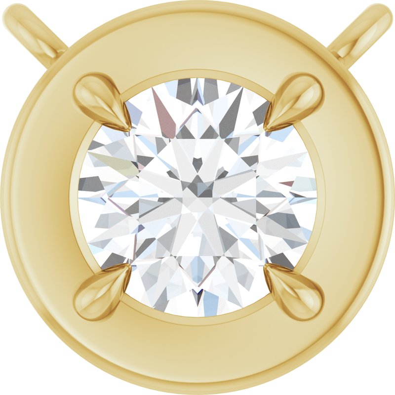 Claw-Prong Solitaire Bezel-Style Necklace or Center