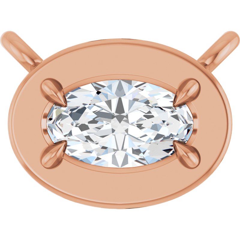 Claw-Prong Solitaire Bezel-Style Necklace or Center