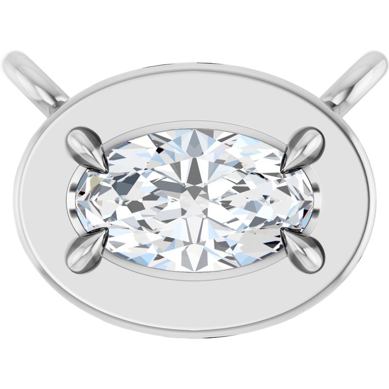 Claw-Prong Solitaire Bezel-Style Necklace or Center
