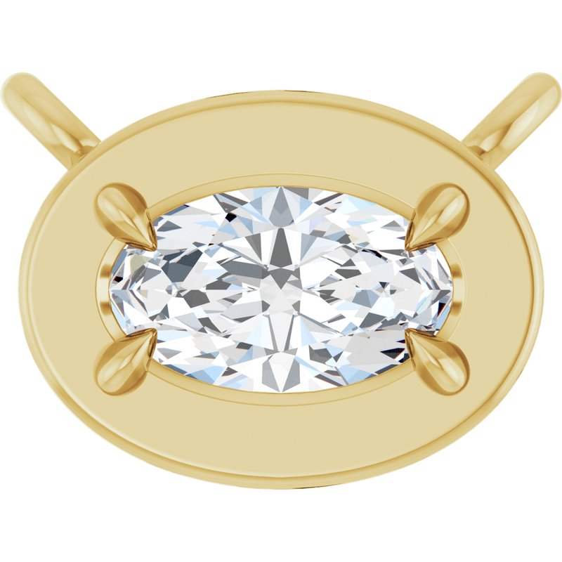 Claw-Prong Solitaire Bezel-Style Necklace or Center