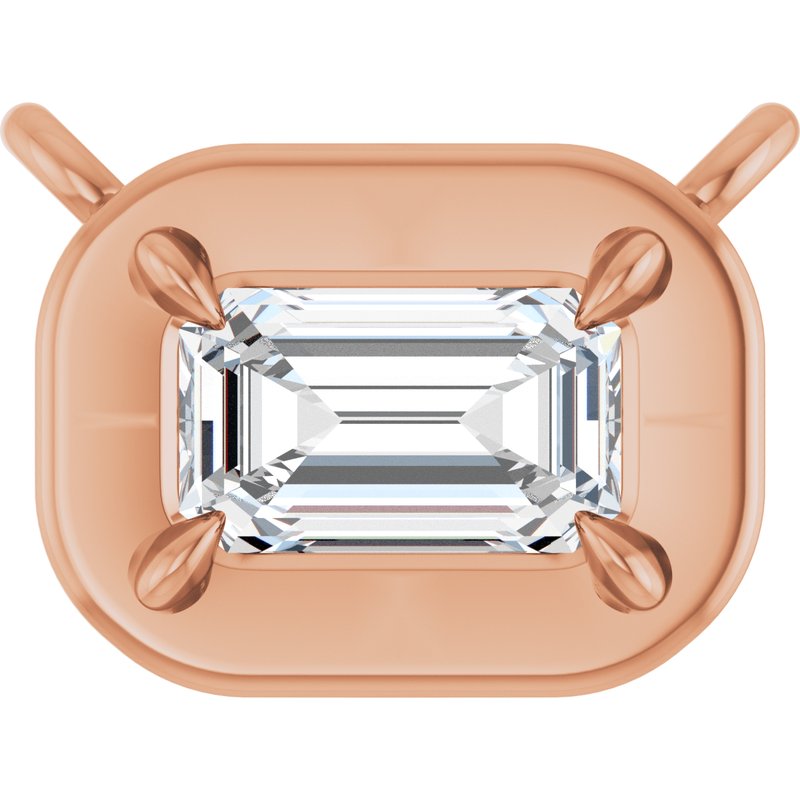 Claw-Prong Solitaire Bezel-Style Necklace or Center