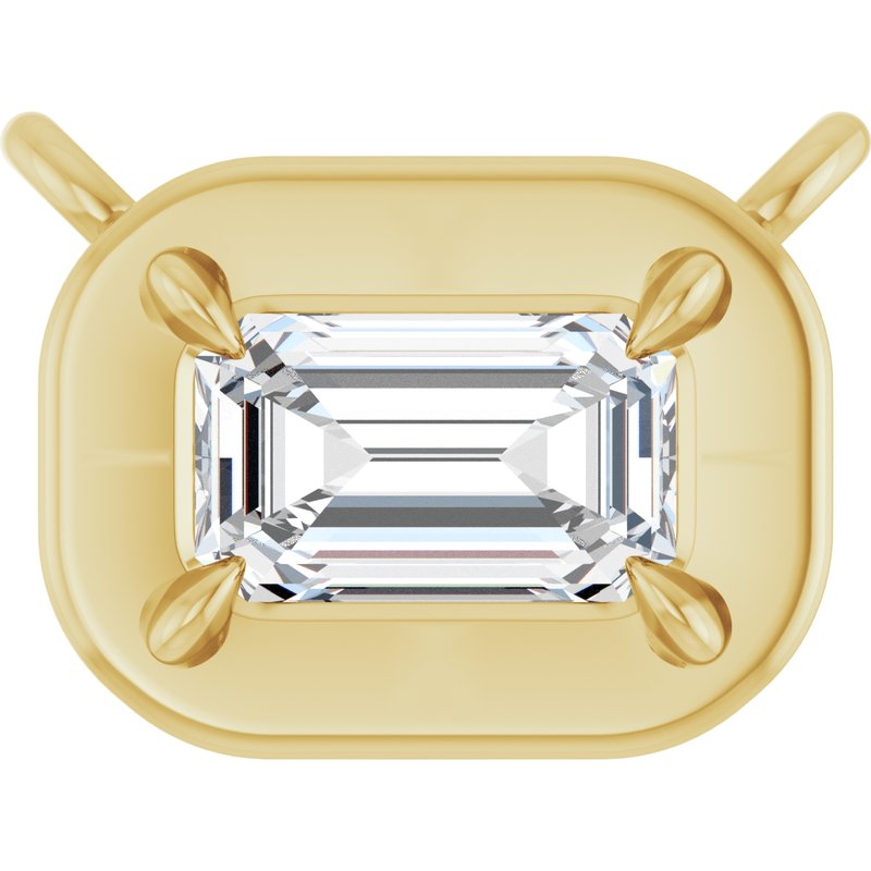 Claw-Prong Solitaire Bezel-Style Necklace or Center